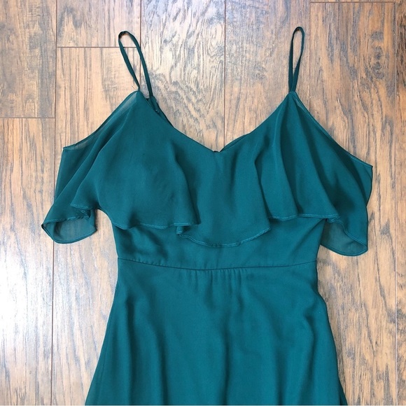 Birdy Grey • Jane Convertible Chiffon Dress bridesmaid formal Emerald green gown - Picture 3 of 15